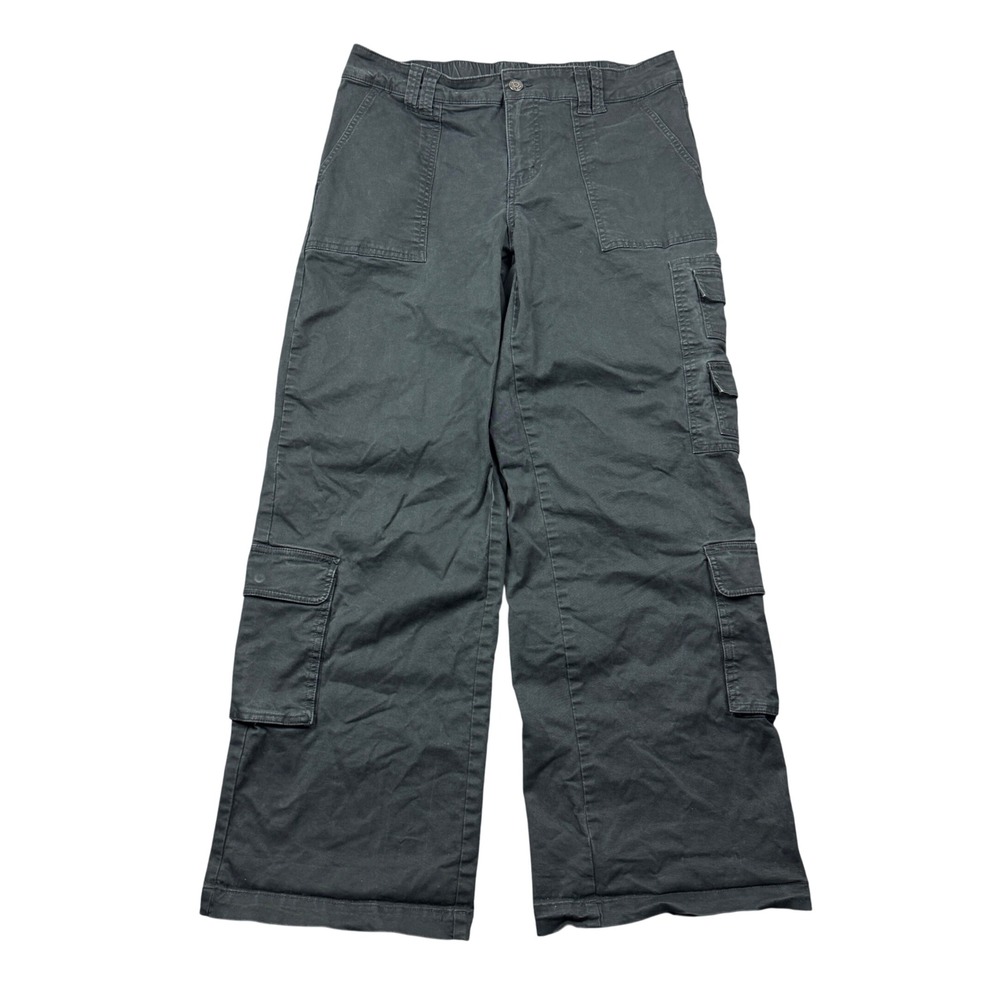 Wild Fable Womens Medium Cargo Pants Black Wide Leg Utility Streetwear Baggy